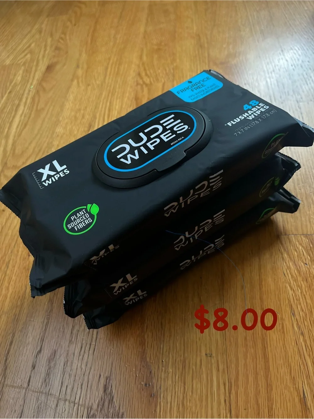 FRAGANCE FREE DUDE WIPES XL- 3pack
